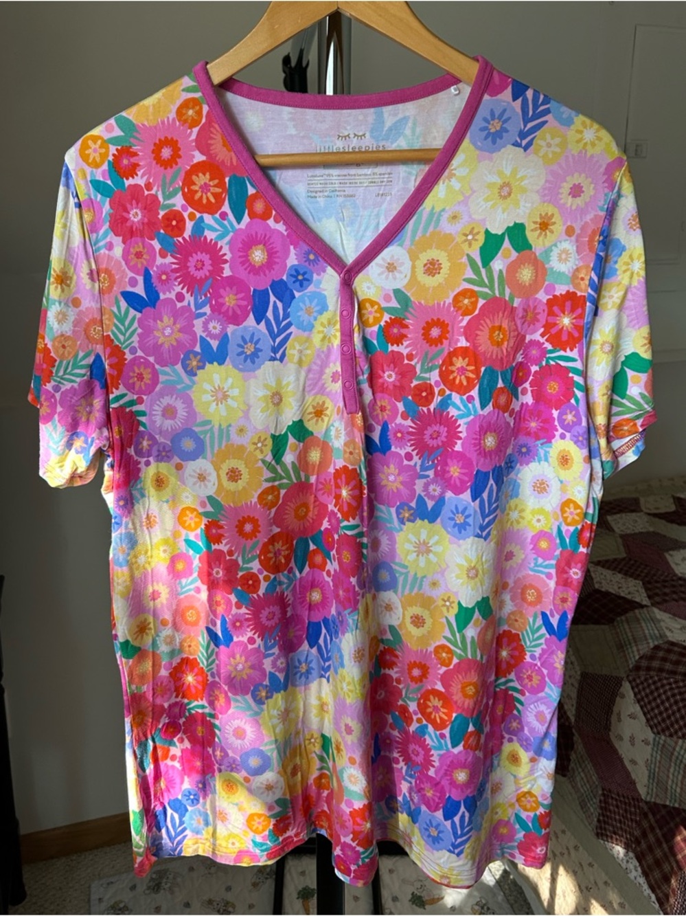 Little Sleepies Bamboo Pajama Top Floral Women’s XL